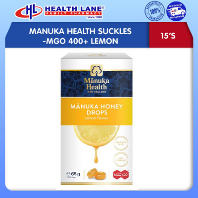 MANUKA HEALTH SUCKLES -MGO 400+ LEMON (15'S)